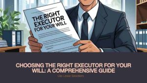 Two hands shaking over legal documents with a pen, representing the careful choice of a will executor in the UK.