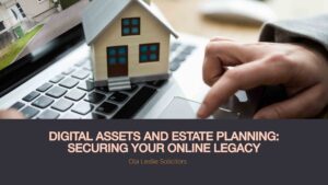 Who can access digital assets after death - laptops showing digital inheritance and family access rights