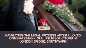 A grieving woman with her husband leaning on a coffin, representing the emotional difficulty of navigating the probate process after the death of a loved one.